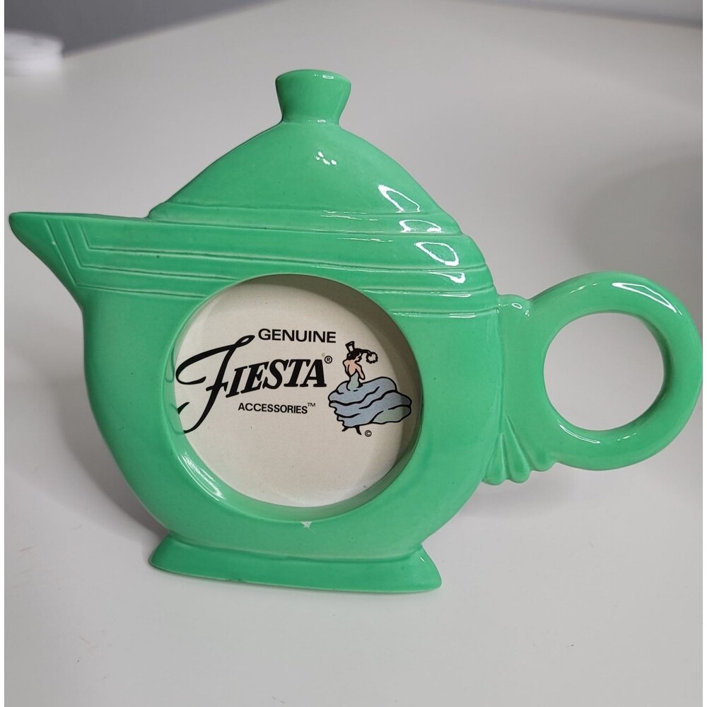 Vintage Fiesta Weston Gallery Teapot Picture Frame Shamrock Green Retired Color - Picture 3 of 6